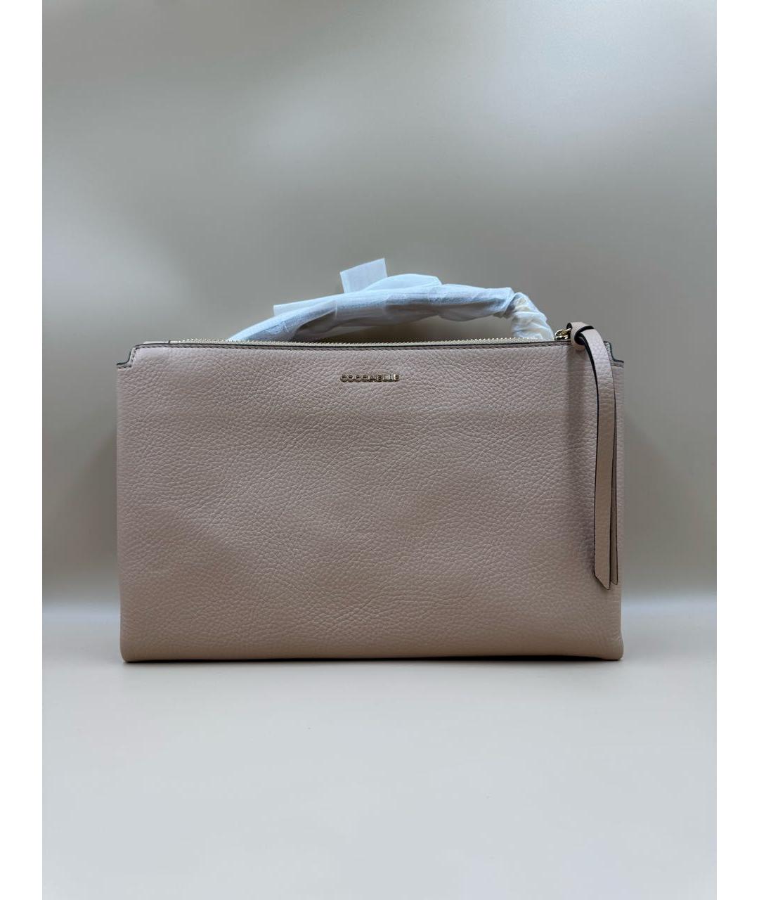 COCCINELLE Бежевая кожаная сумка через плечо, фото 2