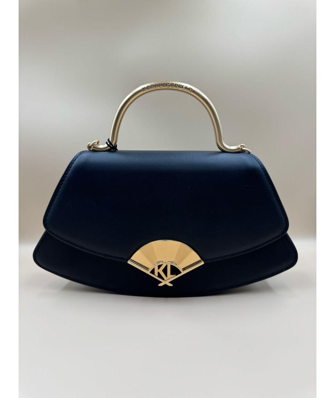 KARL LAGERFELD Черная кожаная сумка с короткими ручками, фото 9