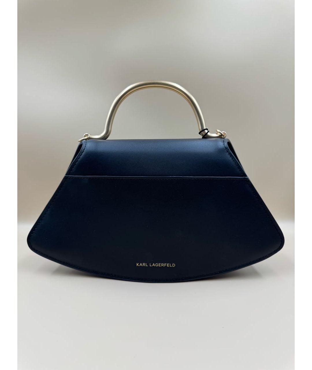 KARL LAGERFELD Черная кожаная сумка с короткими ручками, фото 2