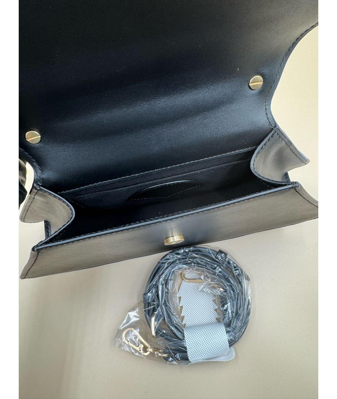 KARL LAGERFELD Черная кожаная сумка с короткими ручками, фото 7