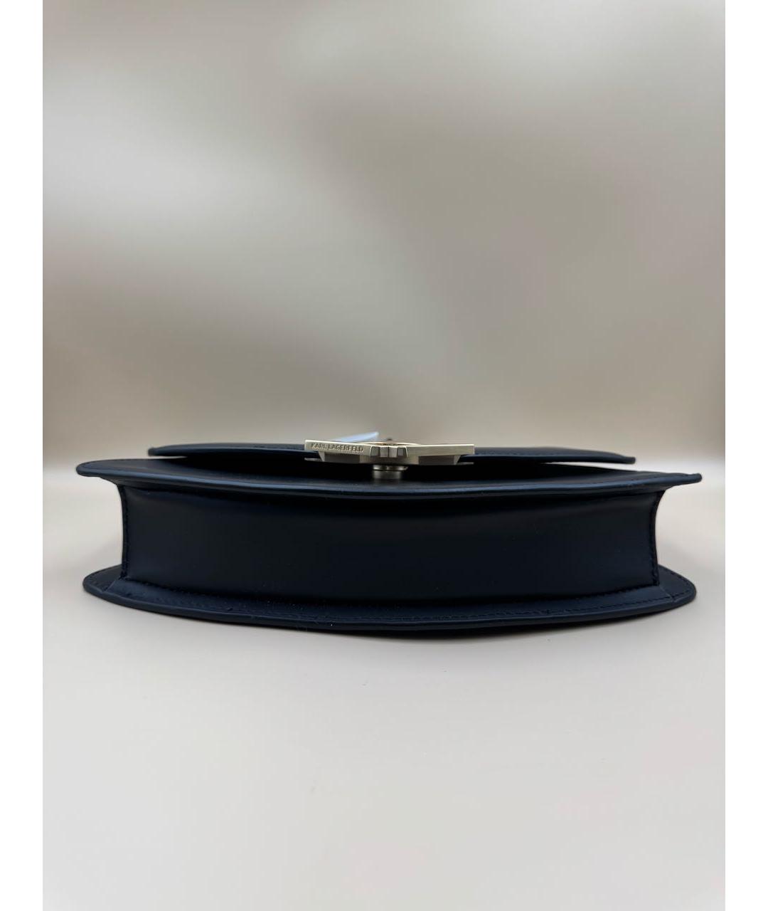 KARL LAGERFELD Черная кожаная сумка с короткими ручками, фото 5