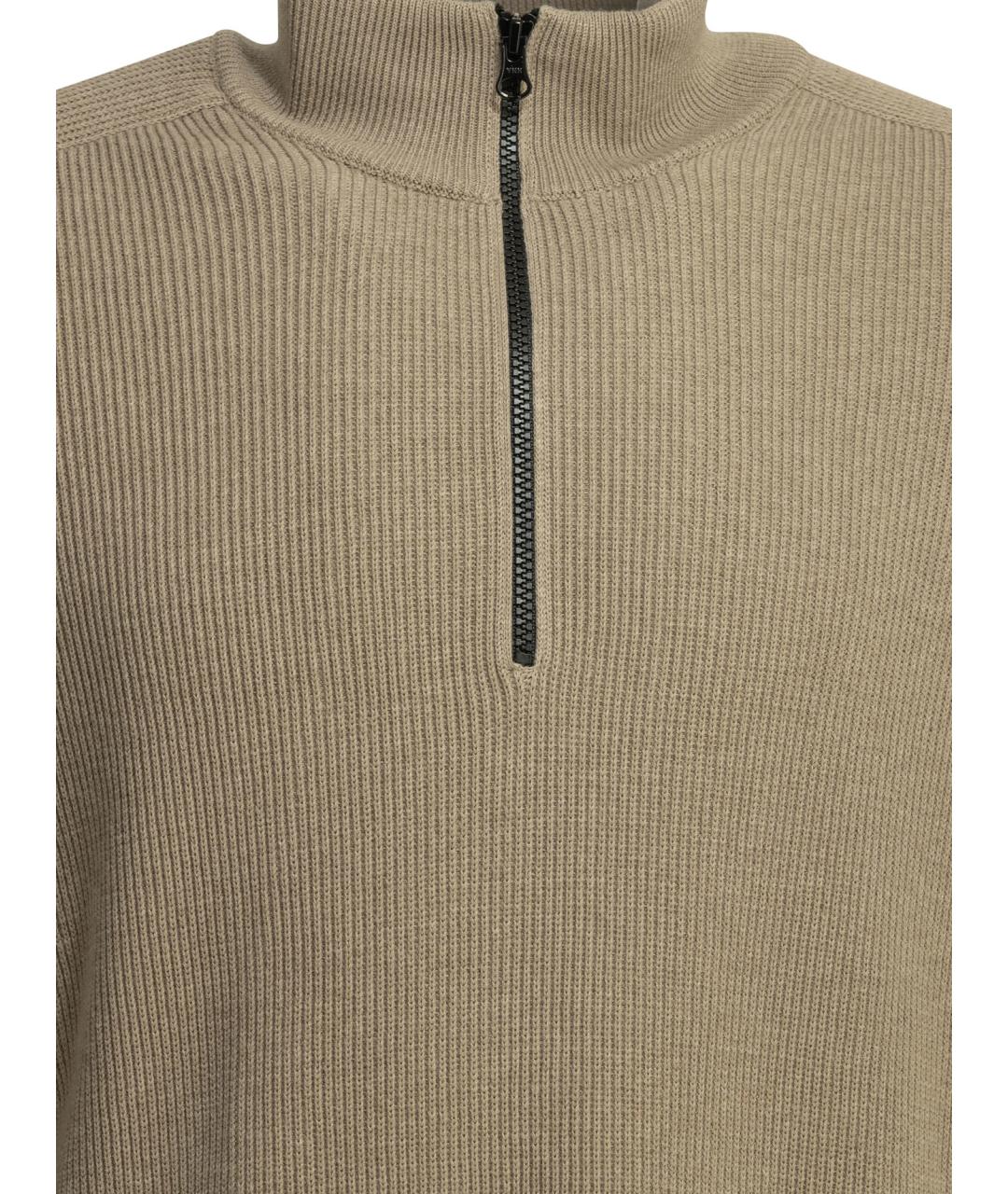 STONE ISLAND Бежевый хлопковый джемпер / свитер, фото 3