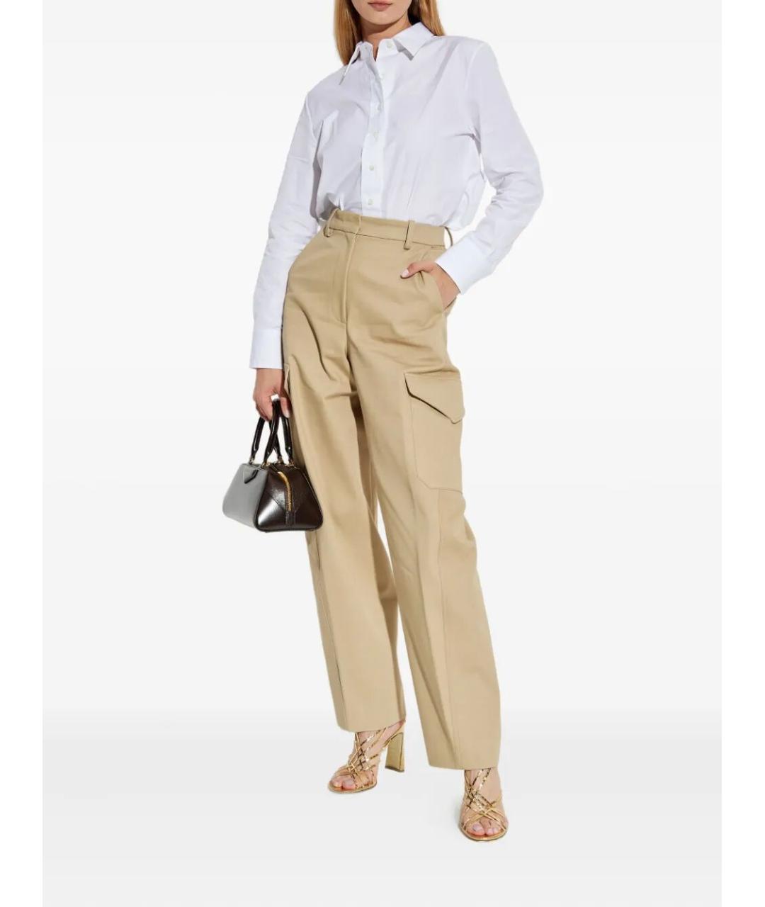 GIVENCHY Бежевые хлопковые прямые брюки, фото 2