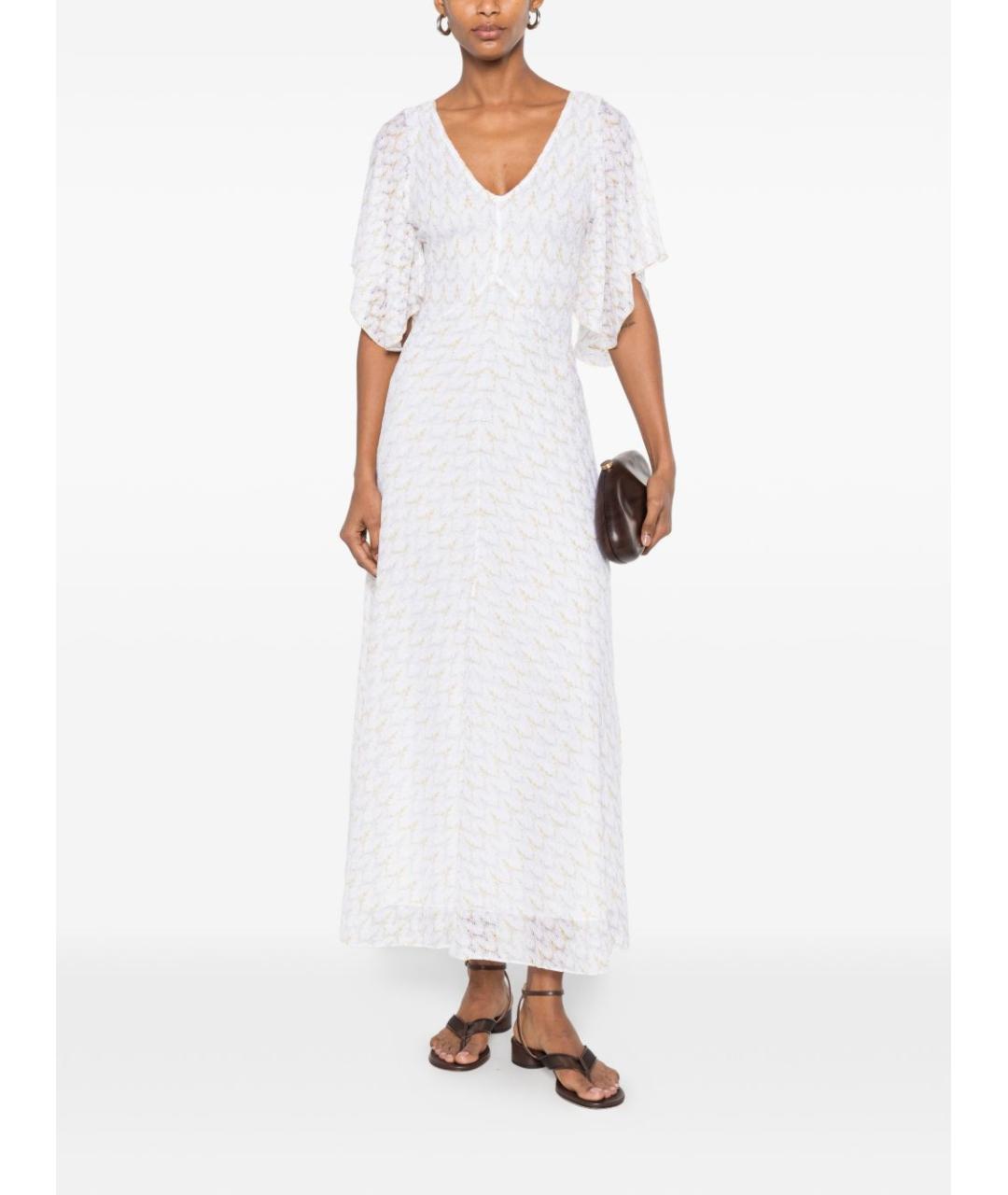 MISSONI Белое вискозное повседневное платье, фото 3