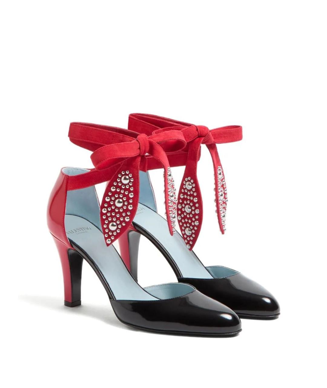 VALENTINO Черные кожаные босоножки, фото 2