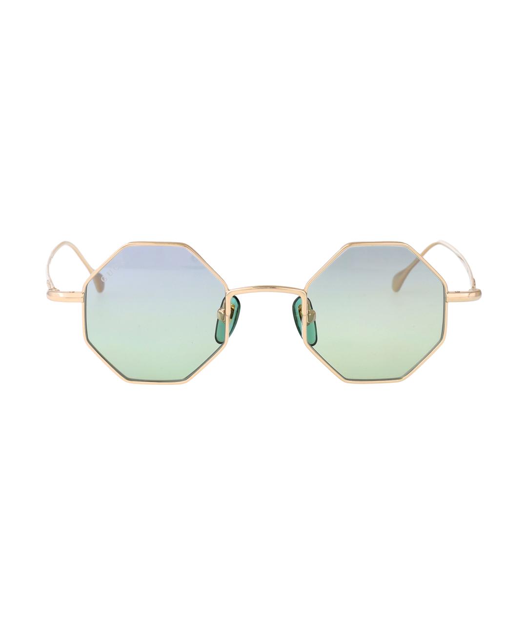 GUCCI Золотые металлические солнцезащитные очки, фото 1