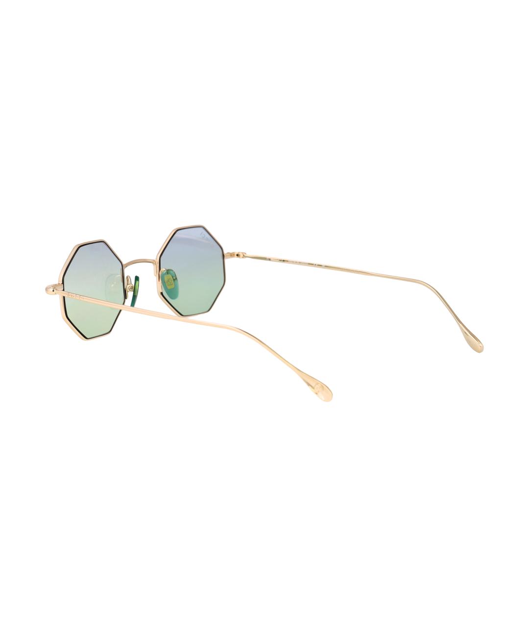 GUCCI Золотые металлические солнцезащитные очки, фото 4