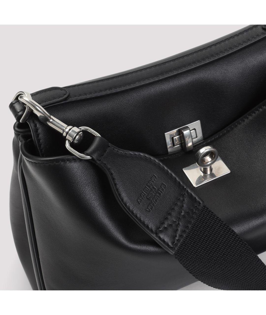 BALENCIAGA Черная кожаная сумка на плечо, фото 4