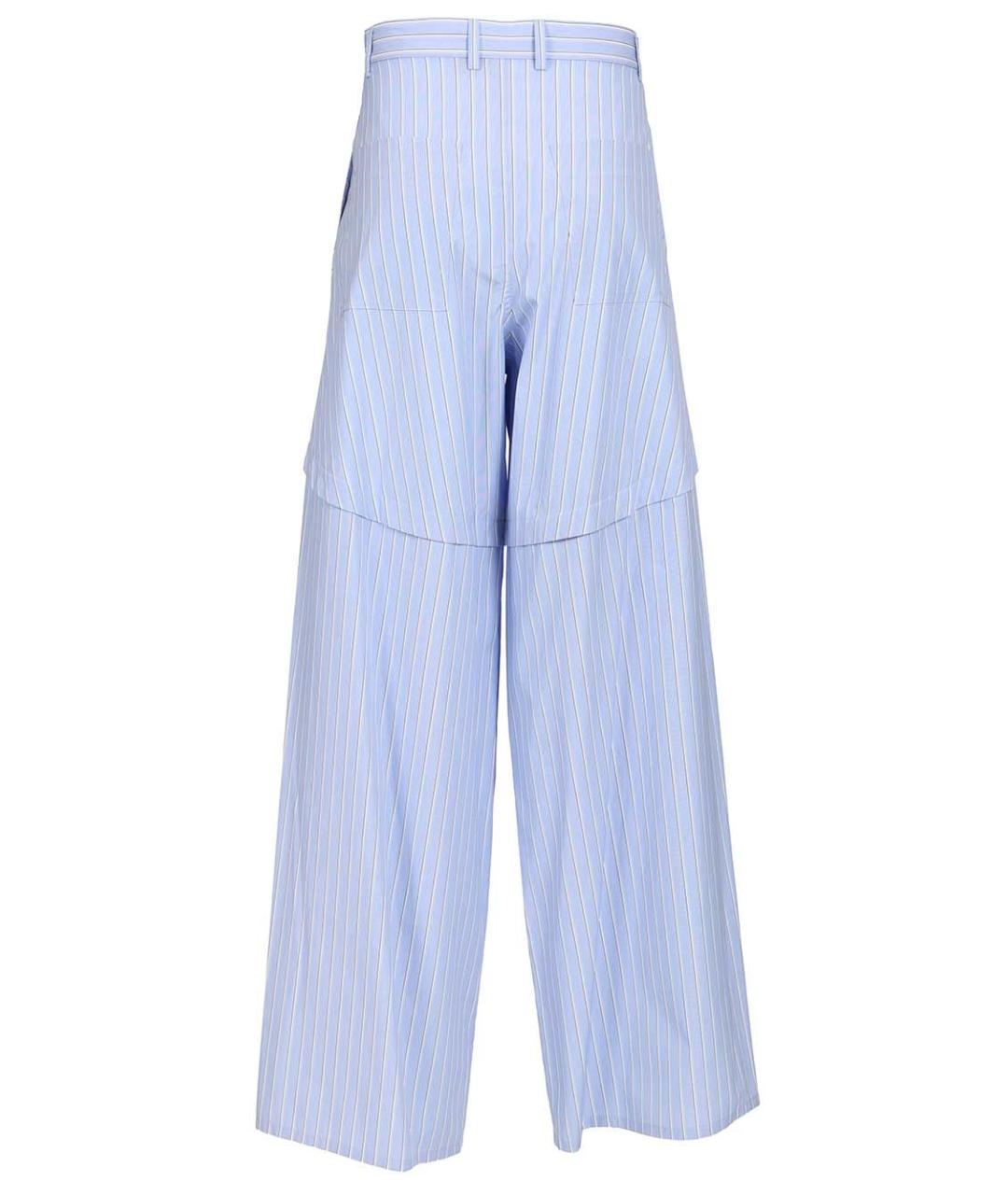 LOEWE Голубые хлопковые прямые брюки, фото 2