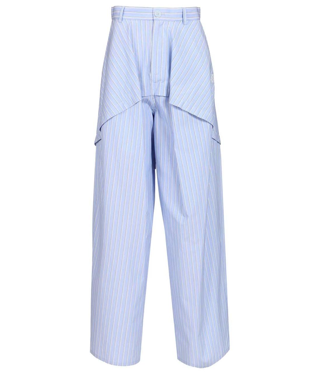 LOEWE Голубые хлопковые прямые брюки, фото 1