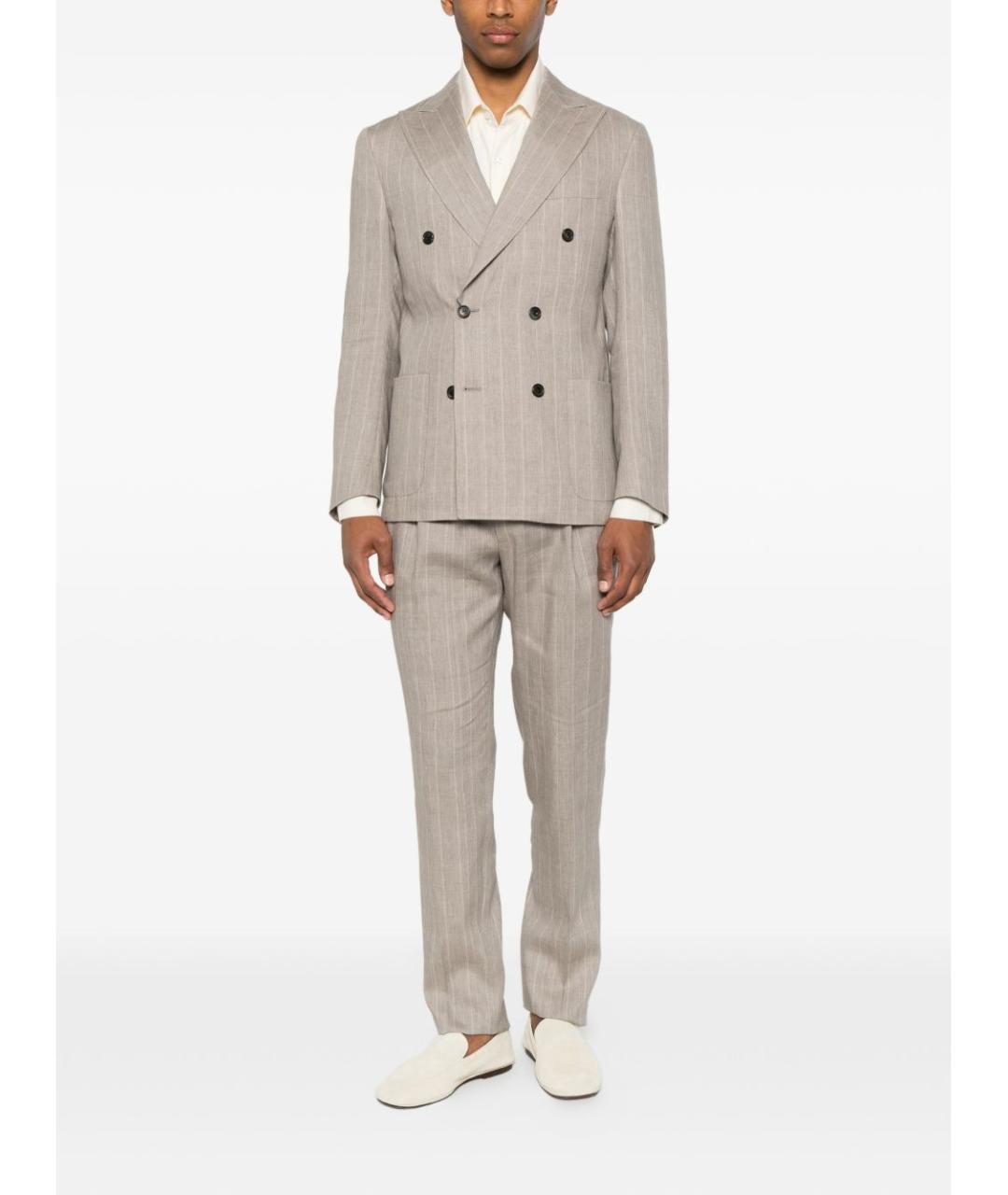 CORNELIANI Бежевый классический костюм, фото 1