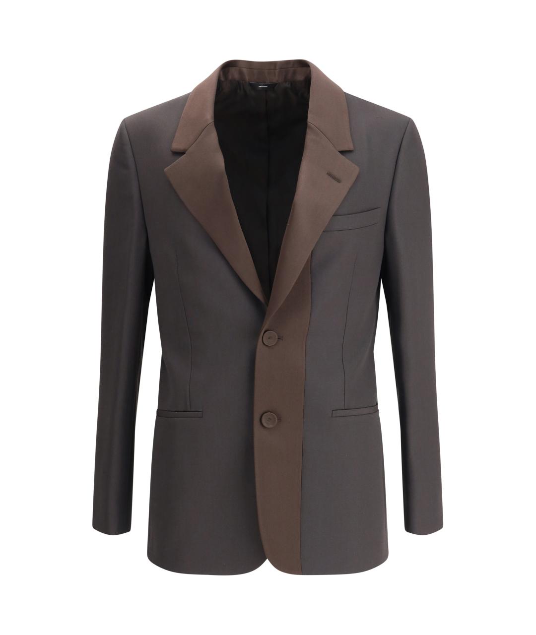 FENDI Коричневый шерстяной пиджак, фото 1