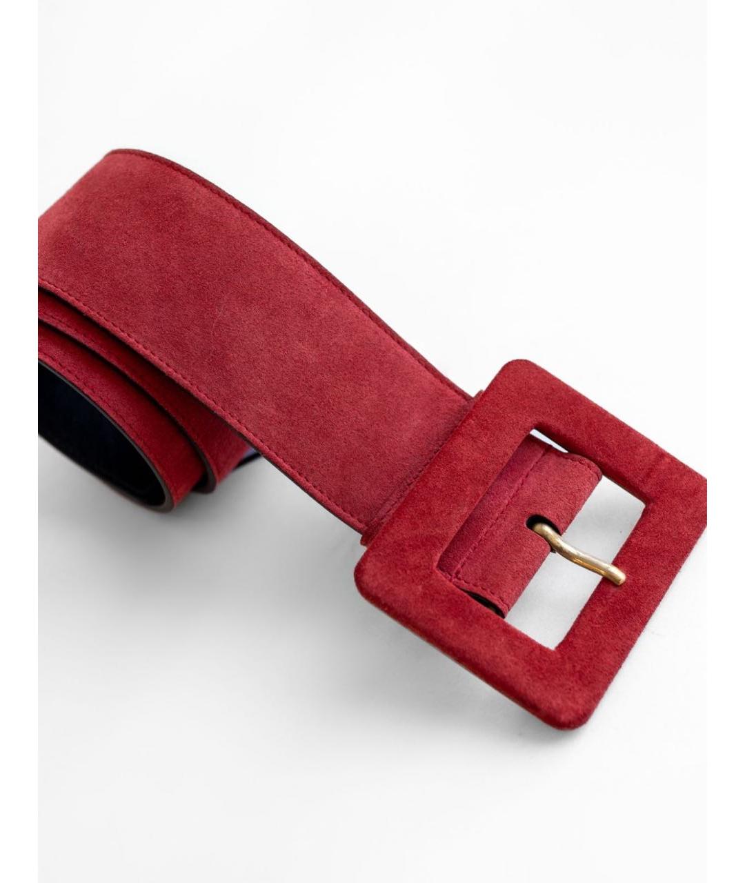 SAINT LAURENT Красный замшевый ремень, фото 4