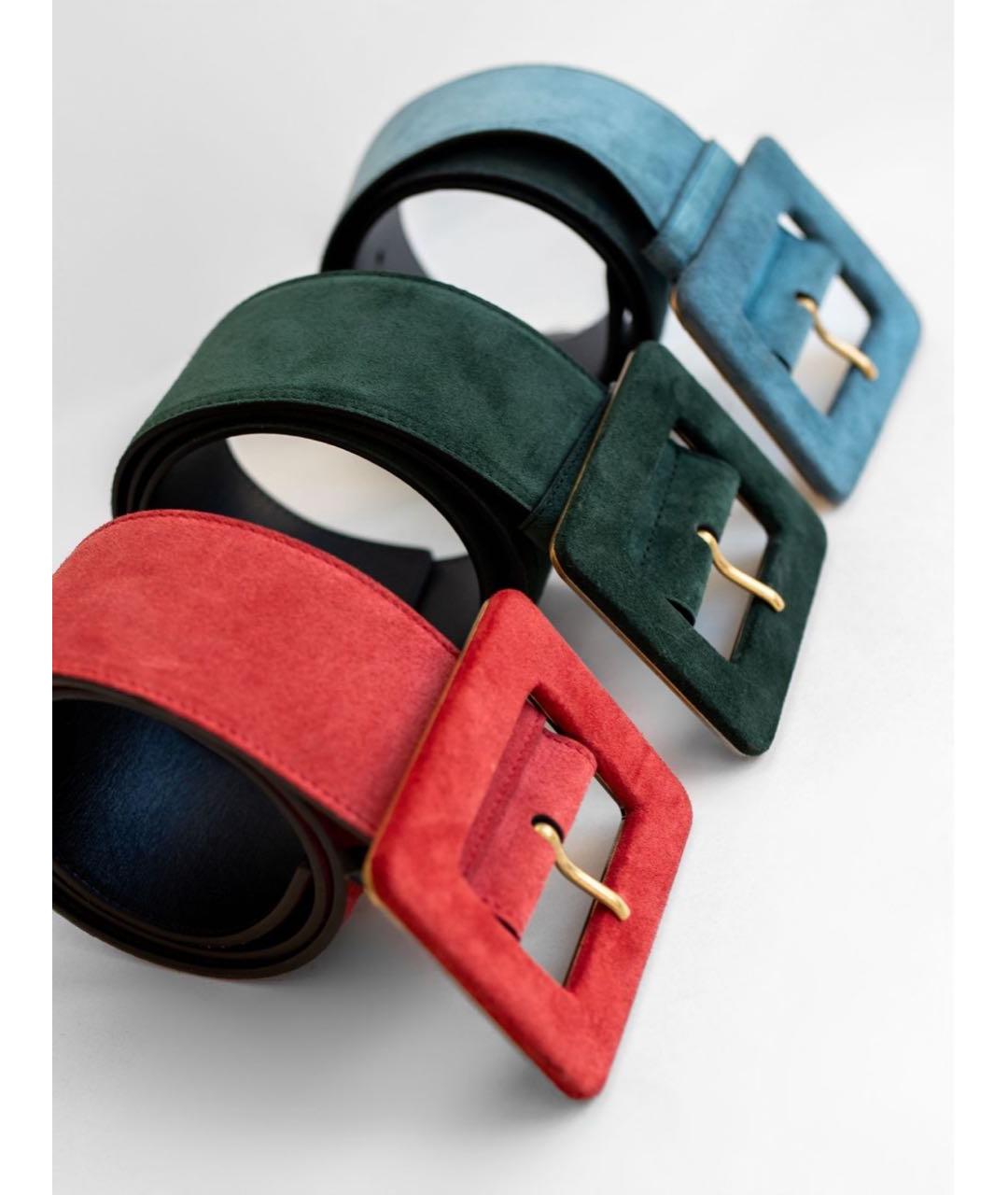 SAINT LAURENT Красный замшевый ремень, фото 3