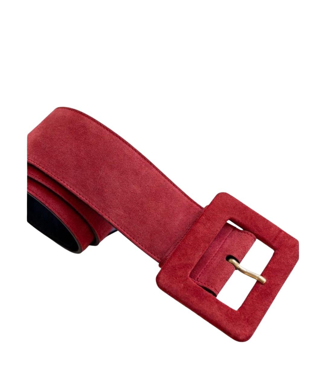SAINT LAURENT Красный замшевый ремень, фото 1