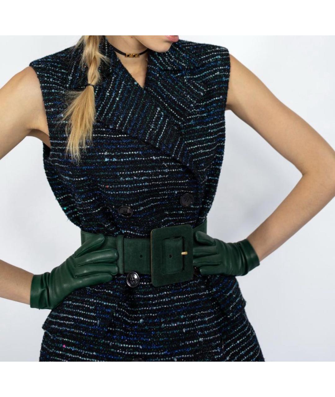 SAINT LAURENT Зеленый замшевый ремень, фото 4