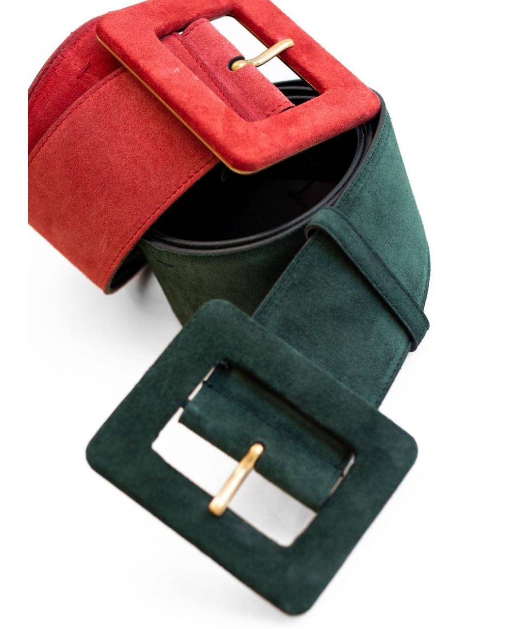 SAINT LAURENT Зеленый замшевый ремень, фото 3