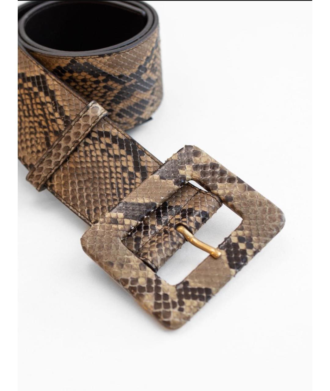 SAINT LAURENT Коричневый ремень из экзотической кожи, фото 2