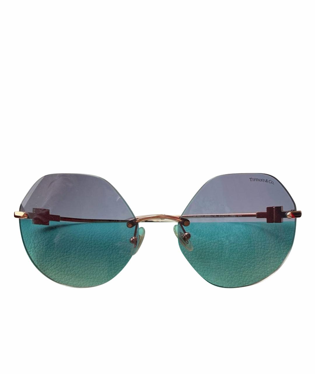TIFFANY&CO Золотые металлические солнцезащитные очки, фото 1