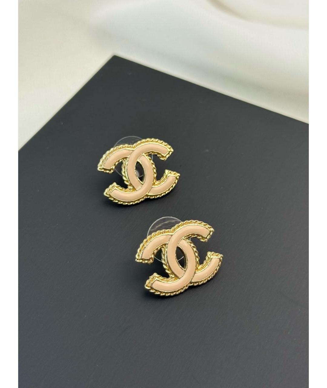 CHANEL Золотые металлические серьги, фото 6
