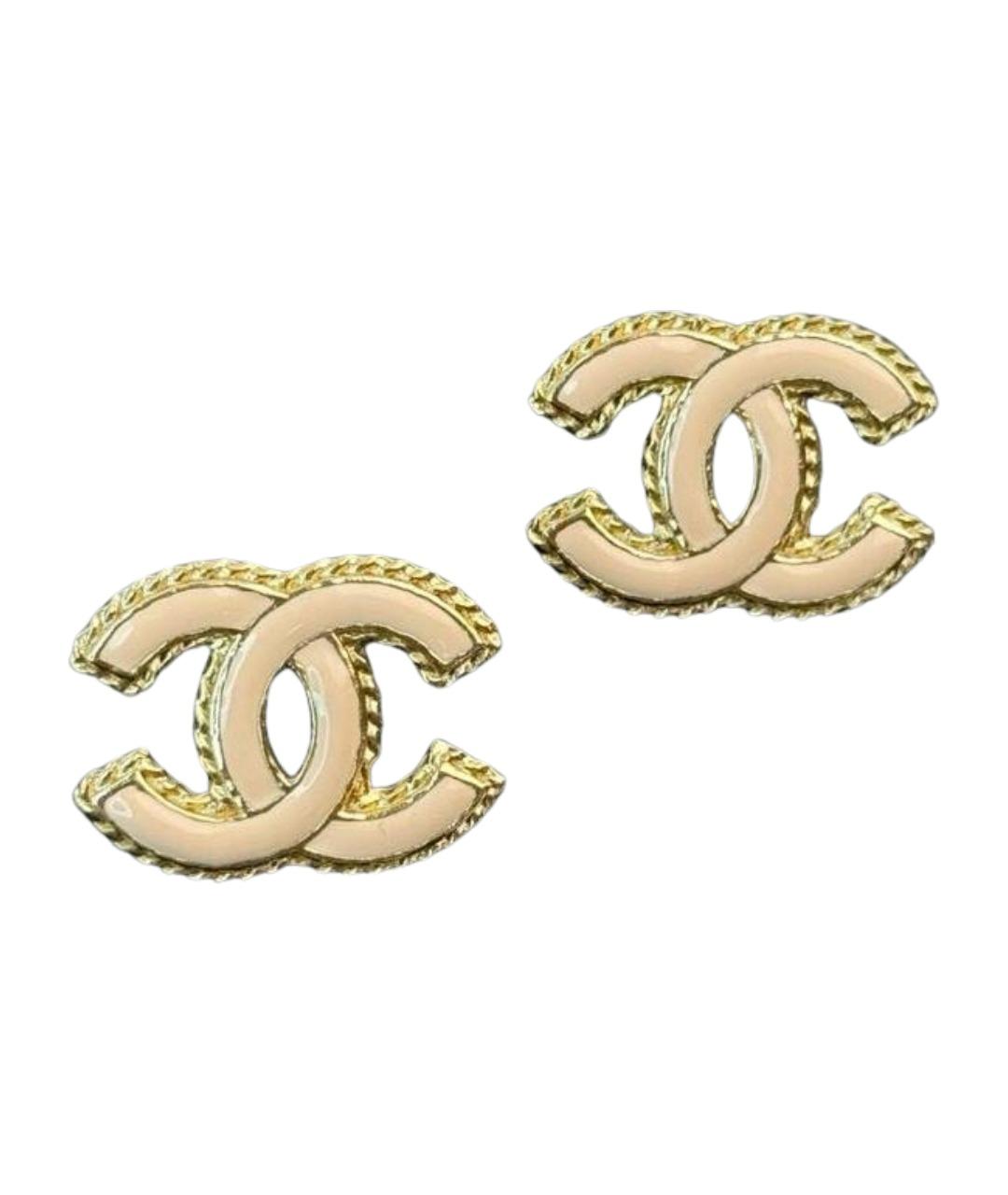 CHANEL Золотые металлические серьги, фото 1