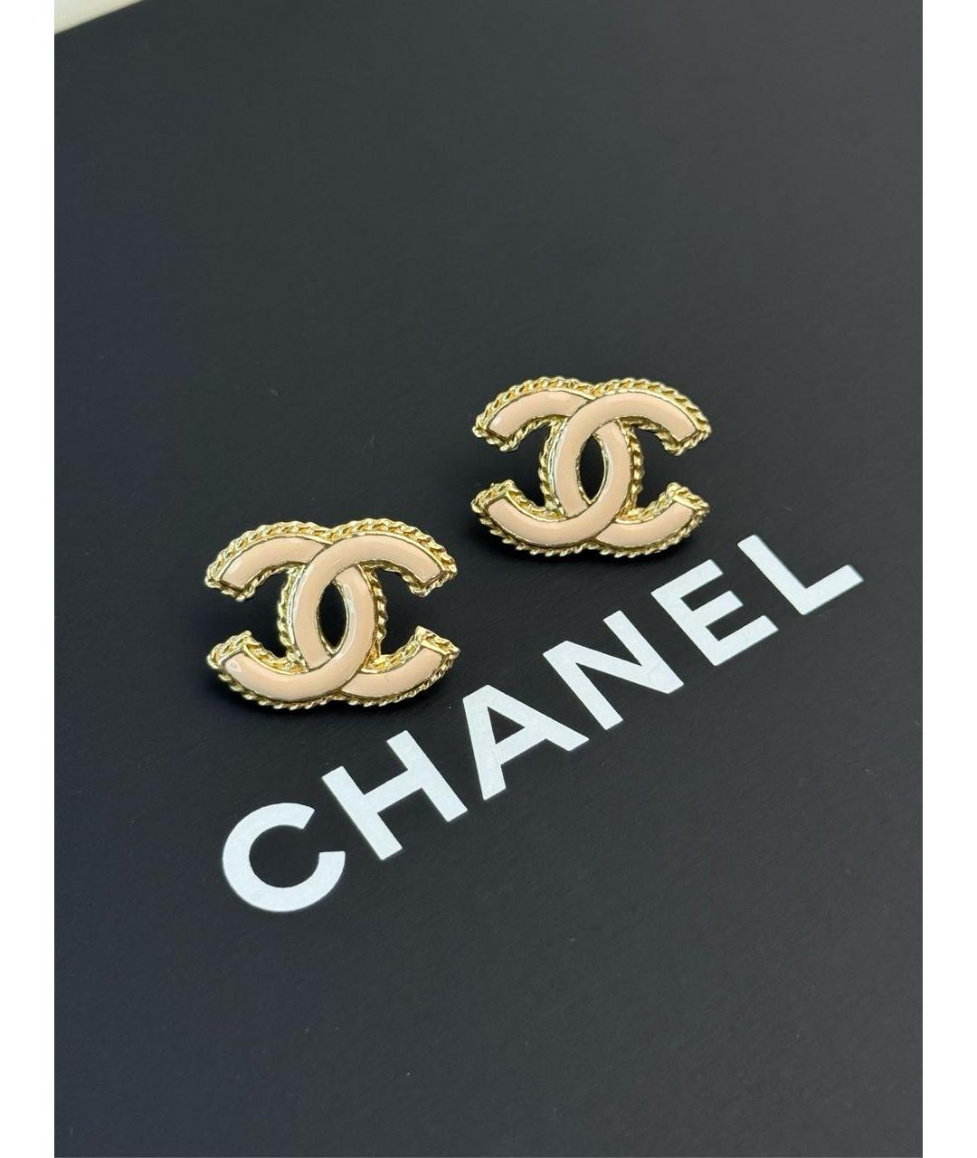 CHANEL Золотые металлические серьги, фото 8