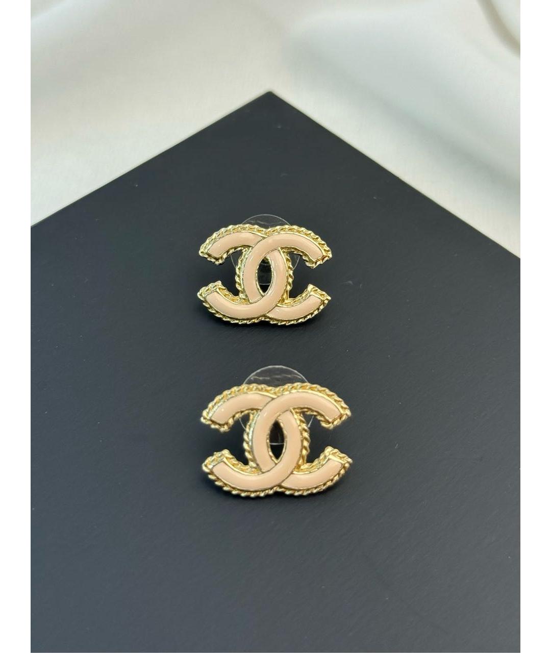 CHANEL Золотые металлические серьги, фото 7