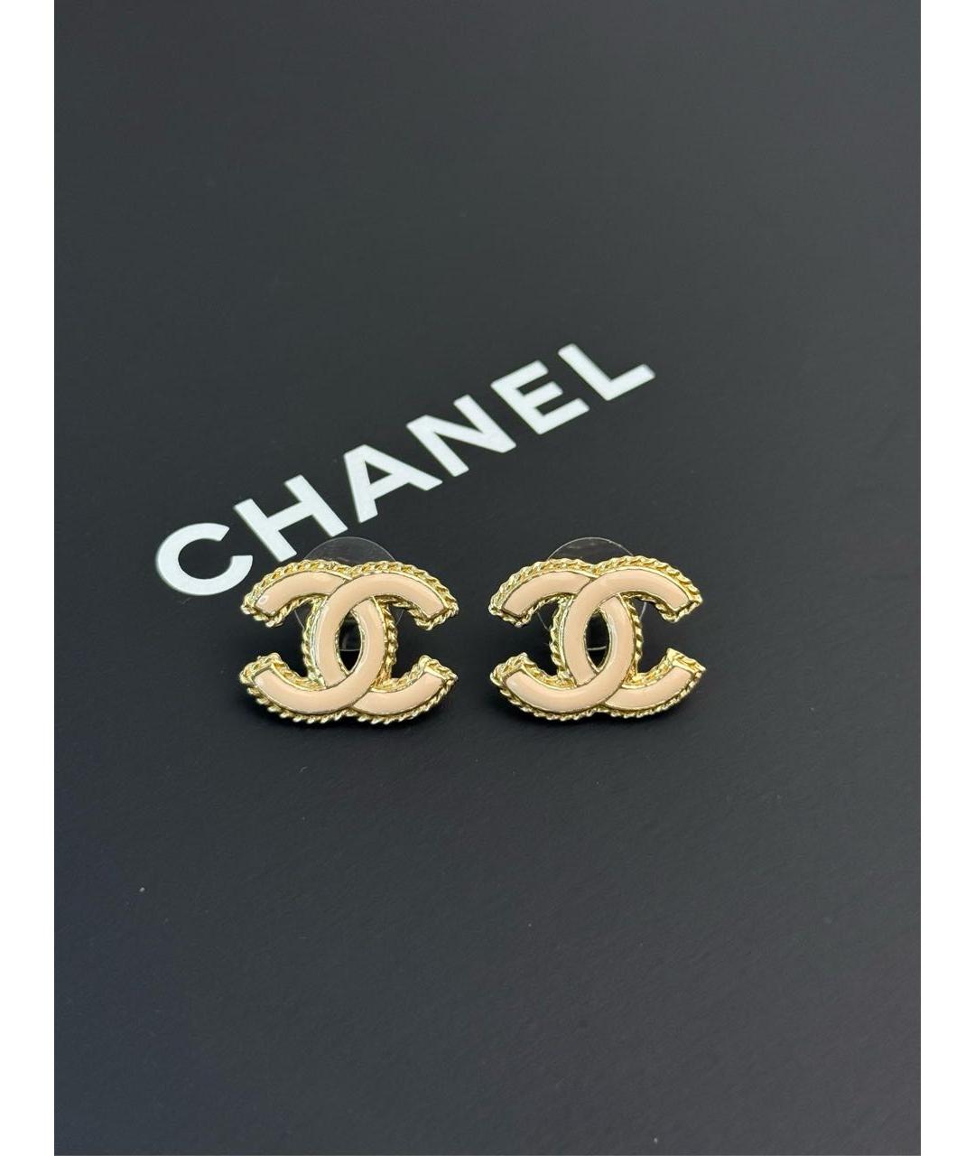 CHANEL Золотые металлические серьги, фото 4