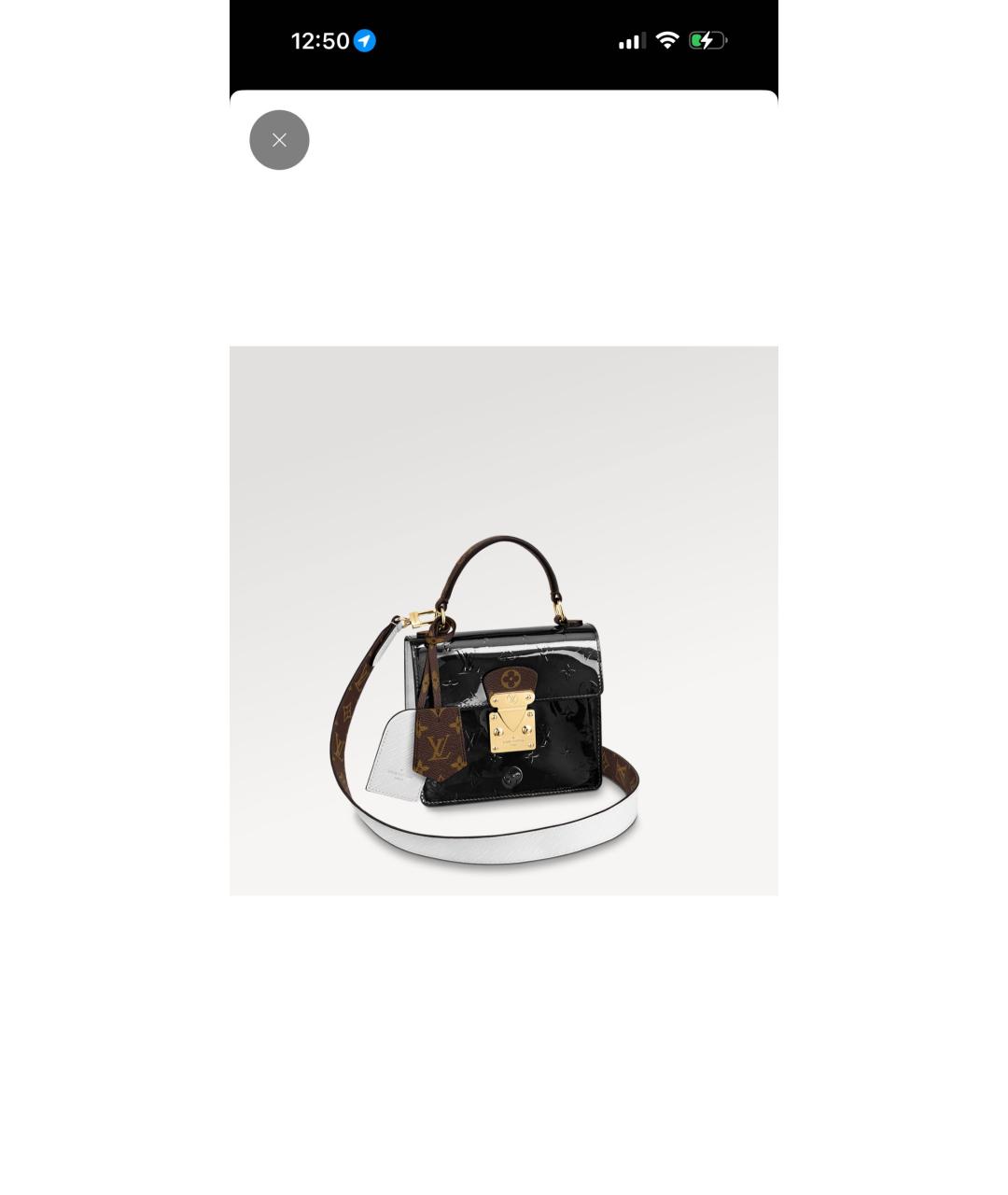 LOUIS VUITTON Черная сумка через плечо из лакированной кожи, фото 7