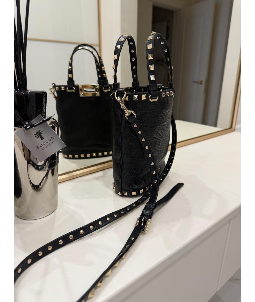 VALENTINO Черная кожаная сумка через плечо, фото 3