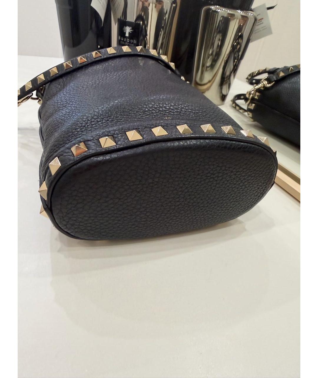 VALENTINO Черная кожаная сумка через плечо, фото 5