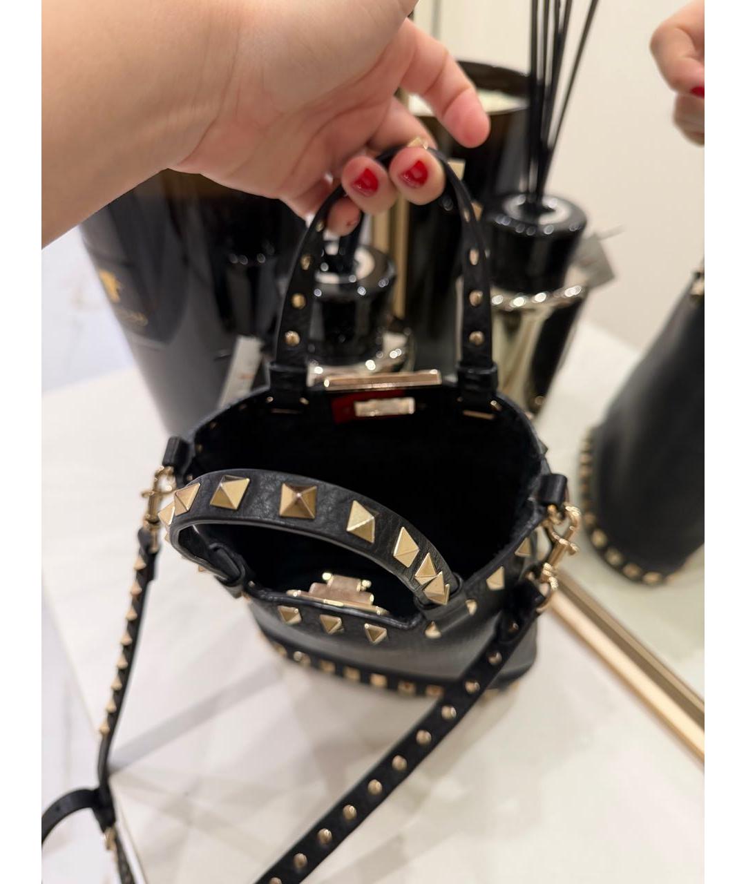 VALENTINO Черная кожаная сумка через плечо, фото 4