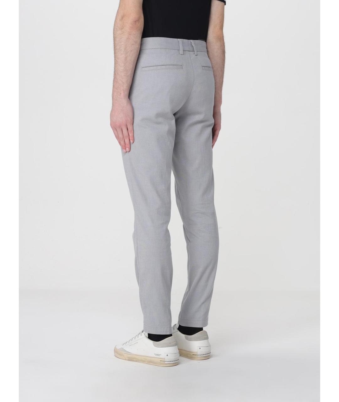 HUGO BOSS Серые хлопковые повседневные брюки, фото 2