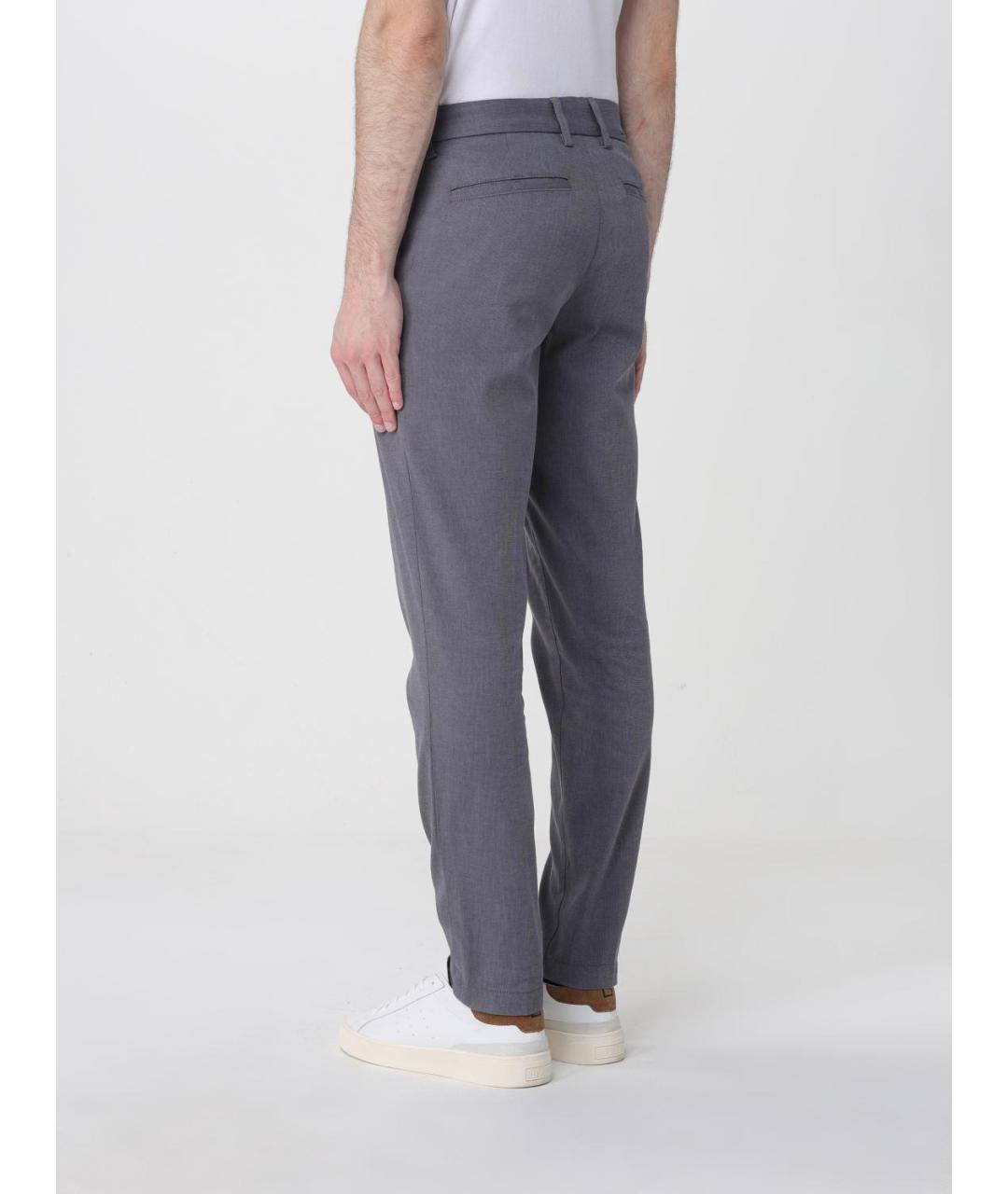 HUGO BOSS Серые хлопковые повседневные брюки, фото 2