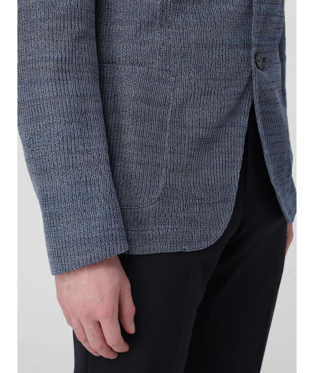 EMPORIO ARMANI Синий хлопковый пиджак, фото 4