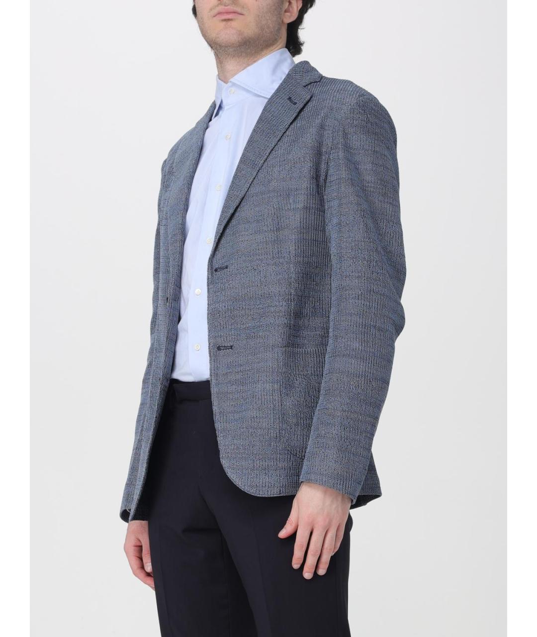 EMPORIO ARMANI Синий хлопковый пиджак, фото 3