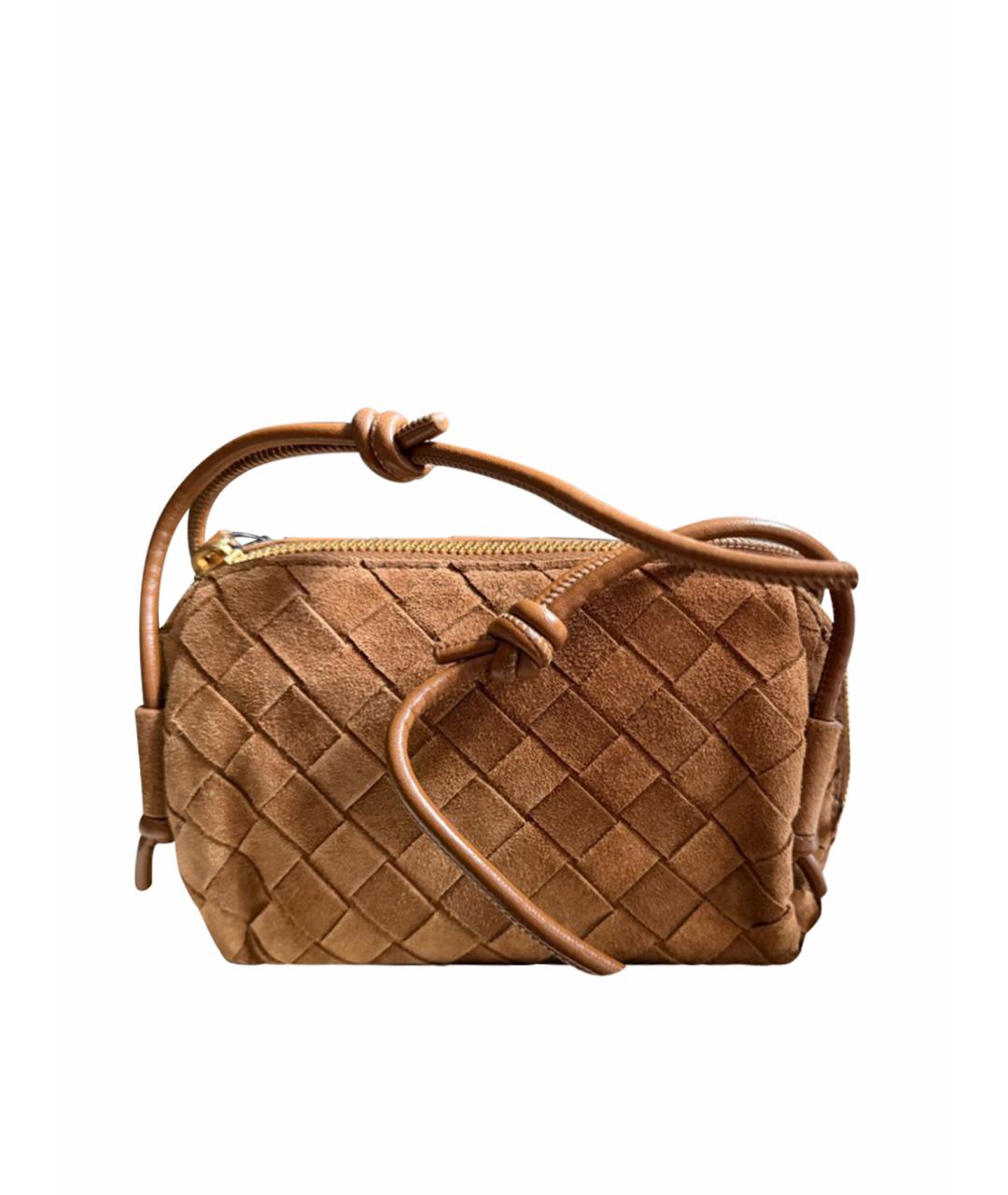 BOTTEGA VENETA Коричневая замшевая сумка через плечо, фото 1