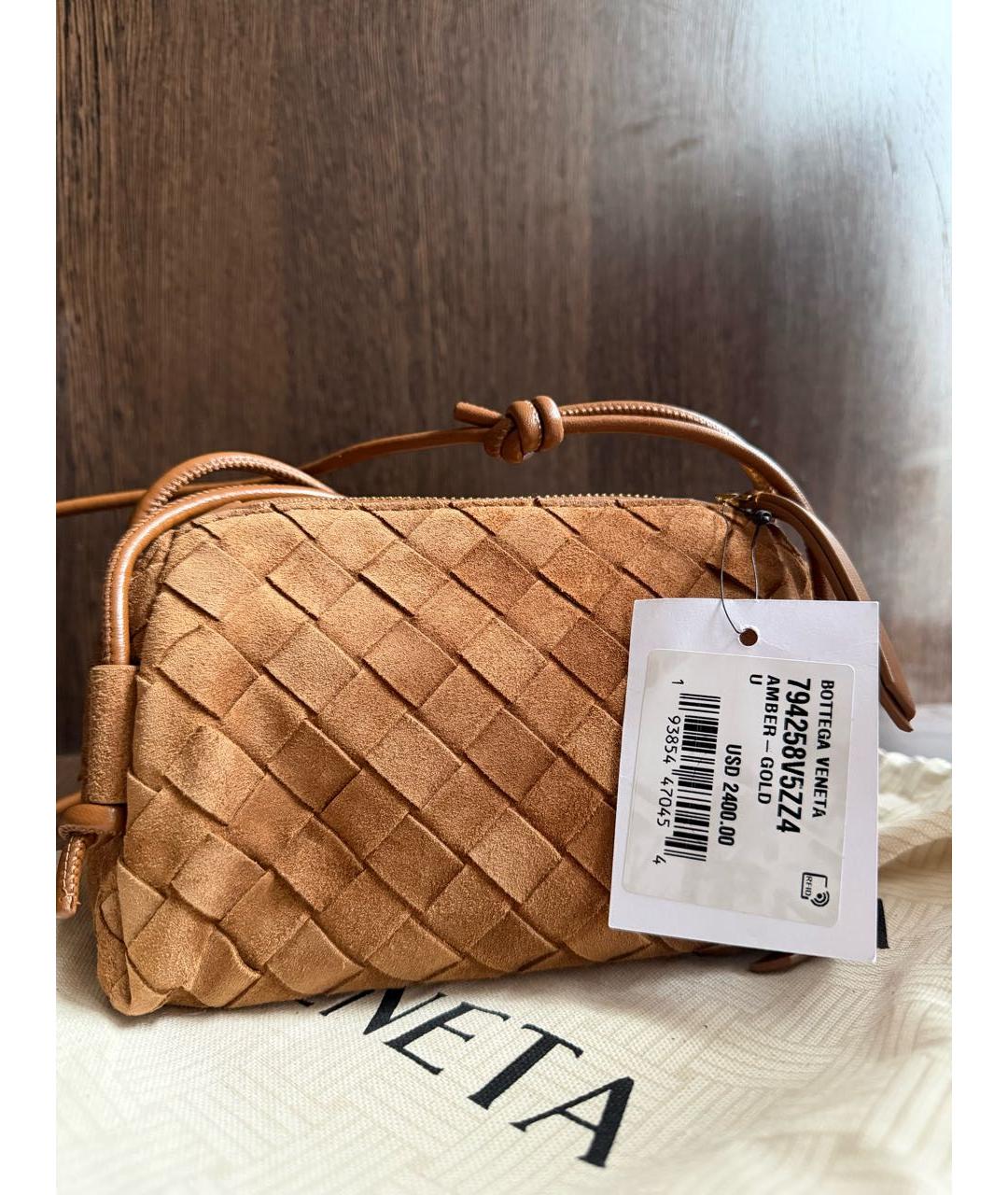 BOTTEGA VENETA Коричневая замшевая сумка через плечо, фото 2