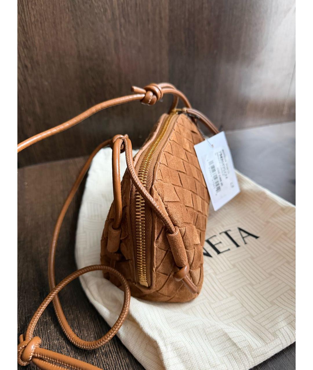 BOTTEGA VENETA Коричневая замшевая сумка через плечо, фото 3