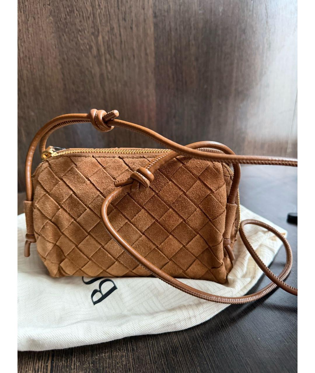 BOTTEGA VENETA Коричневая замшевая сумка через плечо, фото 5