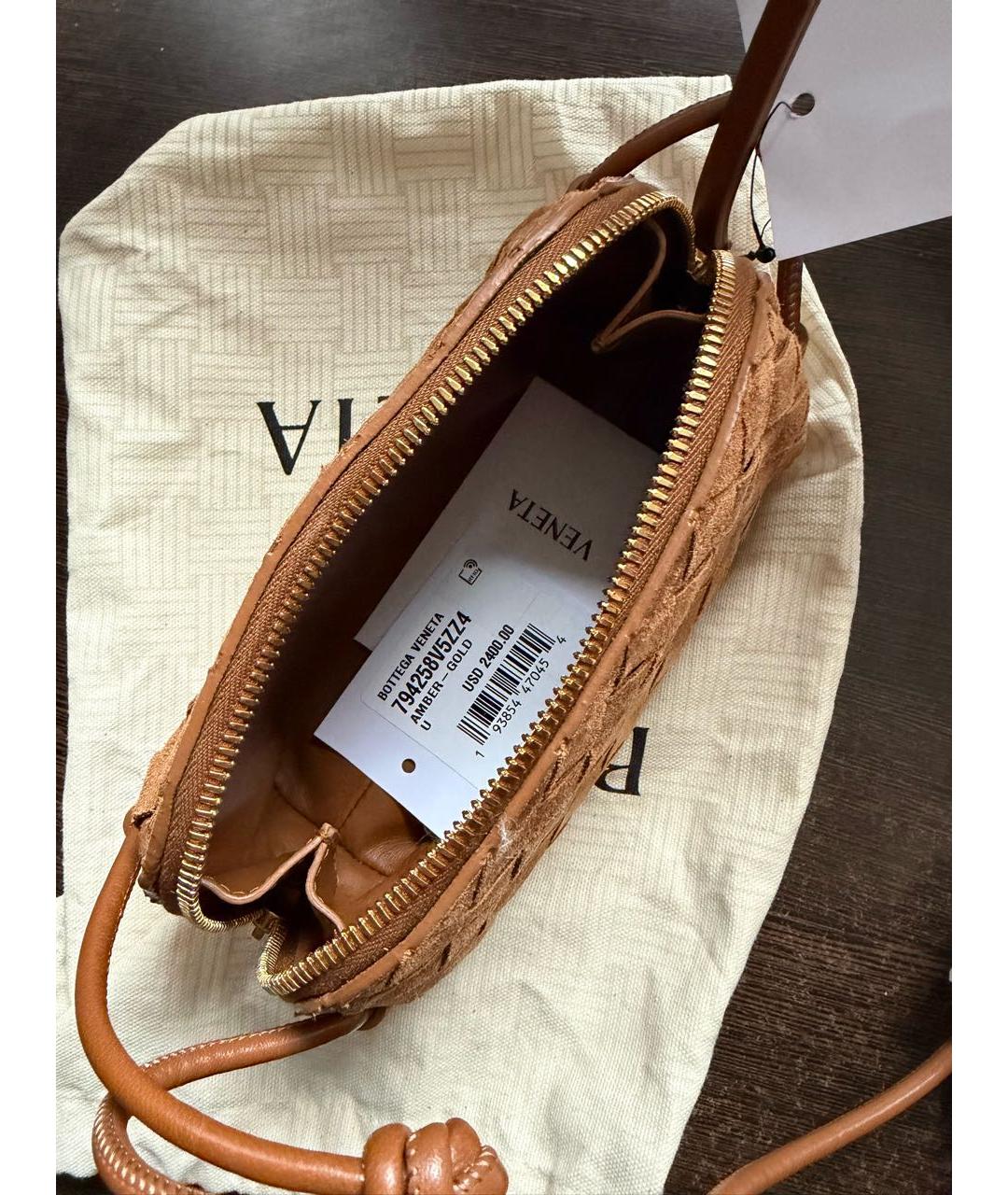 BOTTEGA VENETA Коричневая замшевая сумка через плечо, фото 4