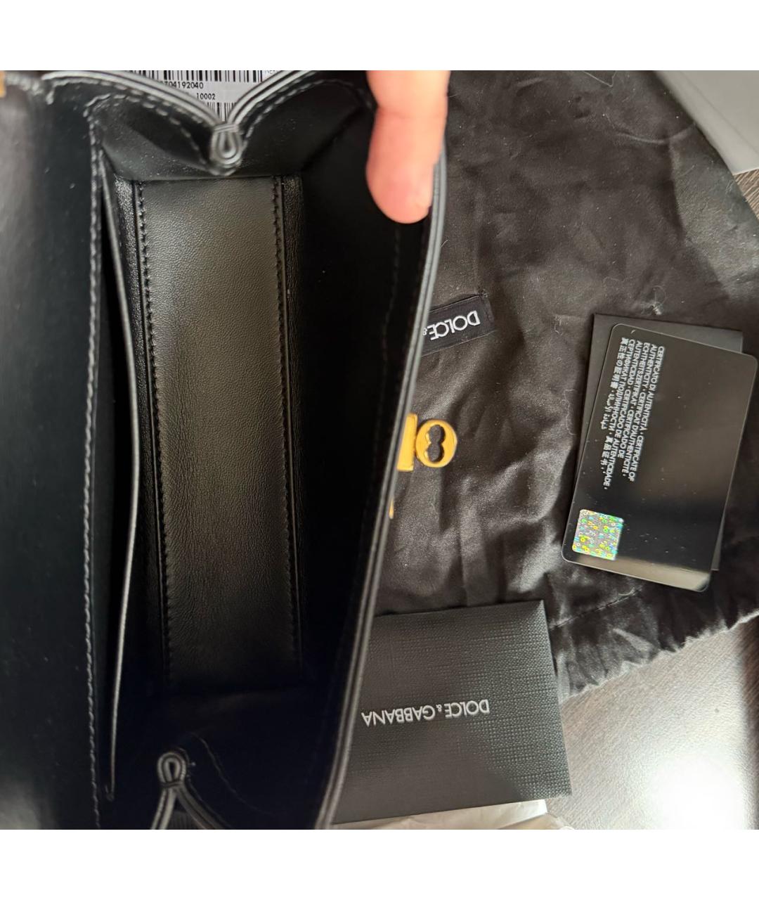 DOLCE&GABBANA Черная кожаная сумка через плечо, фото 4