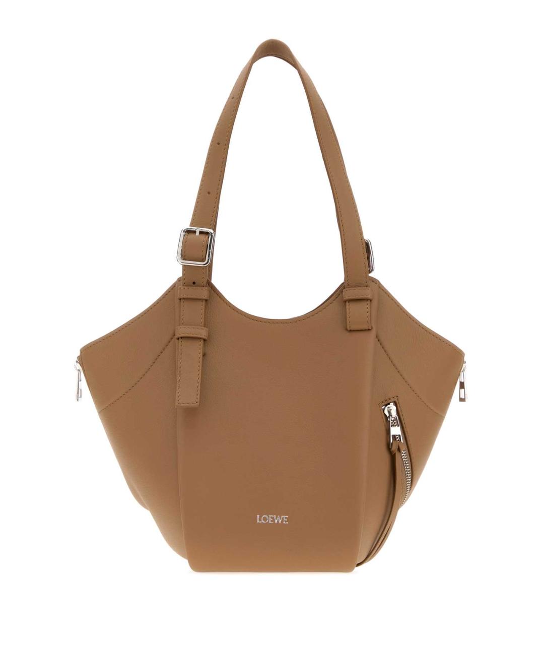 LOEWE Бежевая кожаная сумка тоут, фото 1