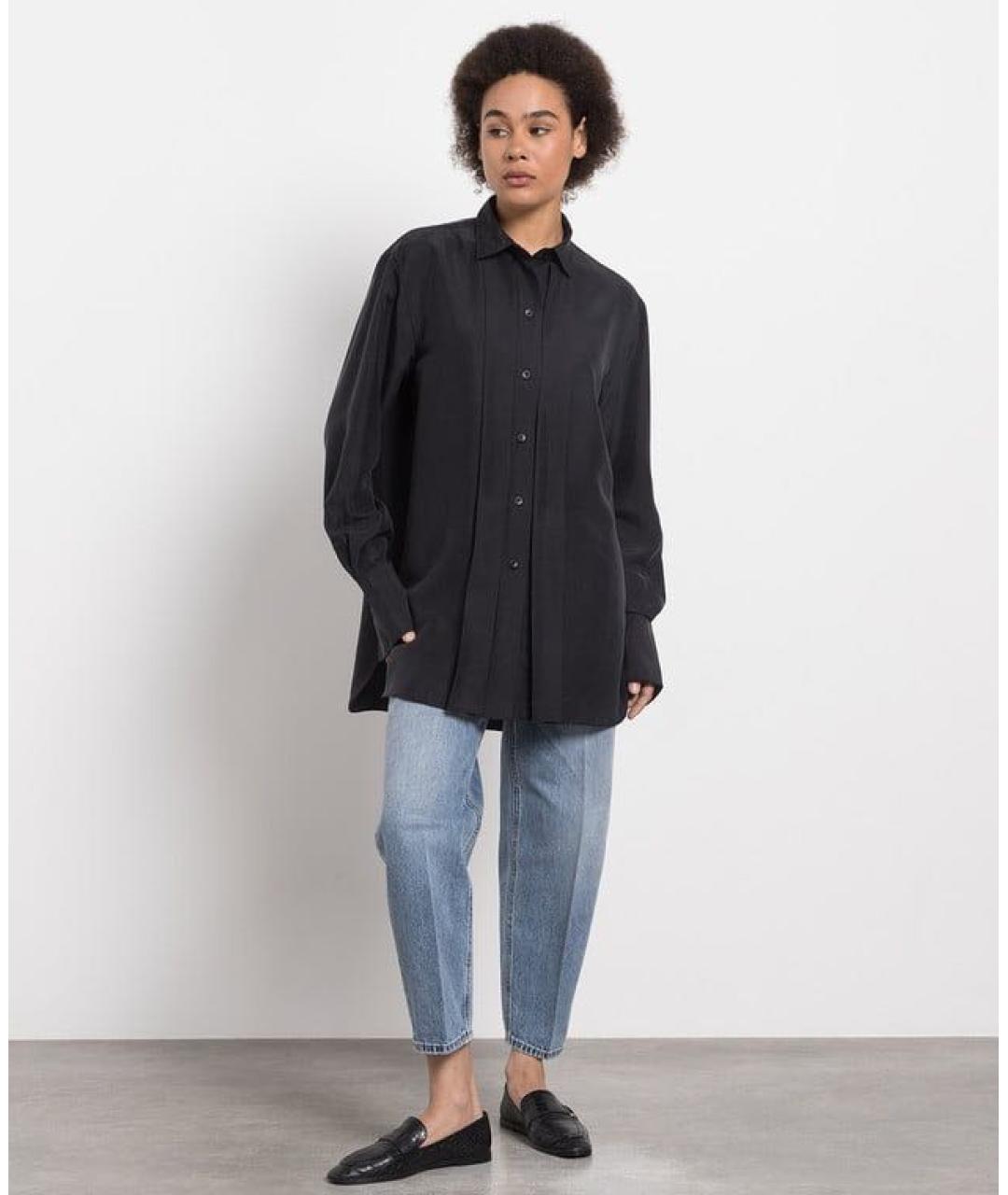 TOTEME Черная шелковая рубашка, фото 2