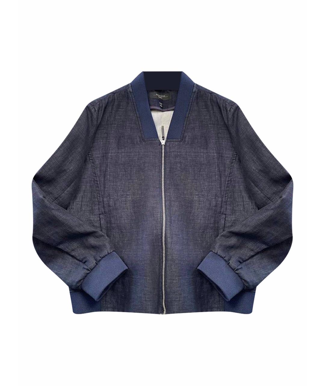 WEEKEND MAX MARA Темно-синяя хлопковая куртка, фото 1