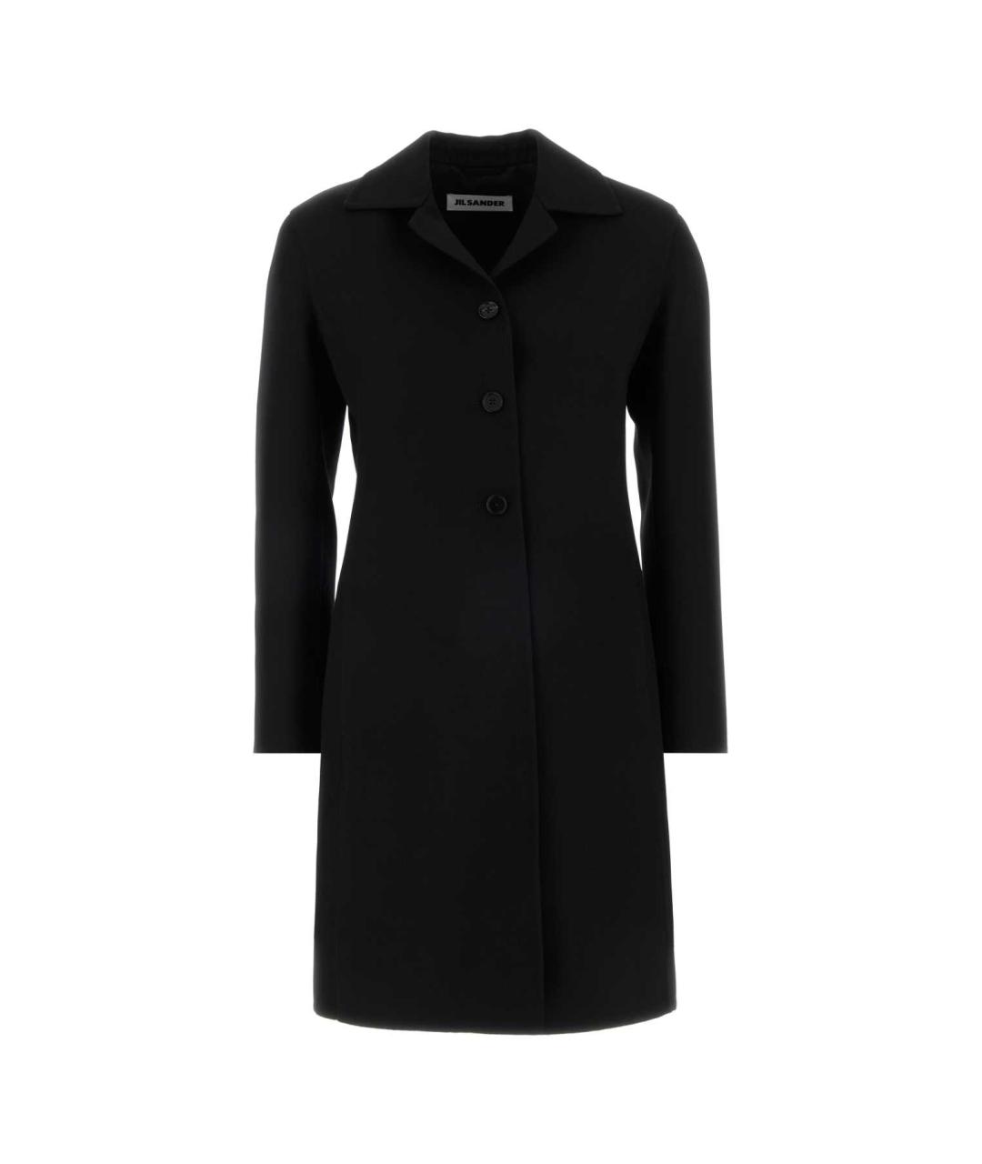 JIL SANDER Черное шерстяное пальто, фото 1