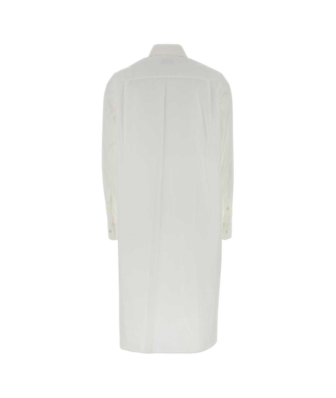 JIL SANDER Белое хлопковое повседневное платье, фото 2