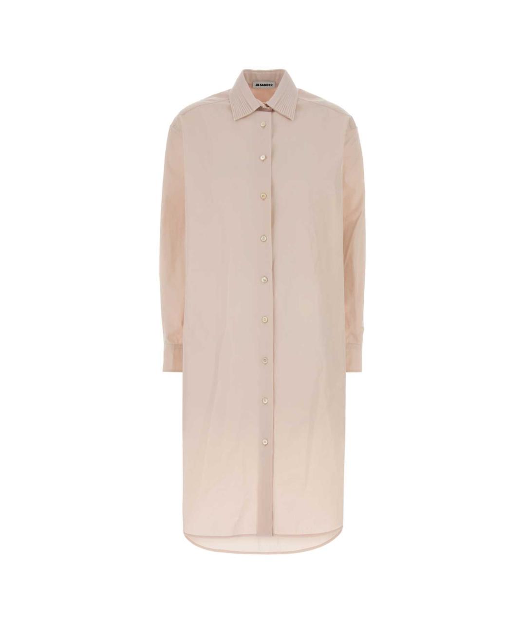 JIL SANDER Розовое хлопковое повседневное платье, фото 1