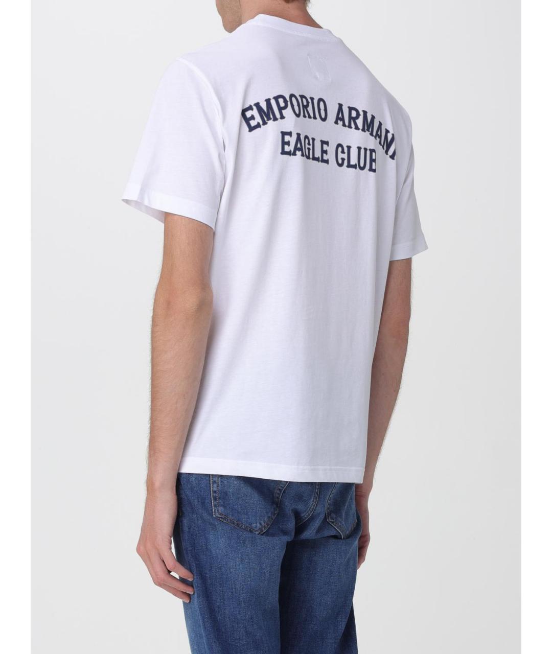 EMPORIO ARMANI Белая хлопковая футболка, фото 2