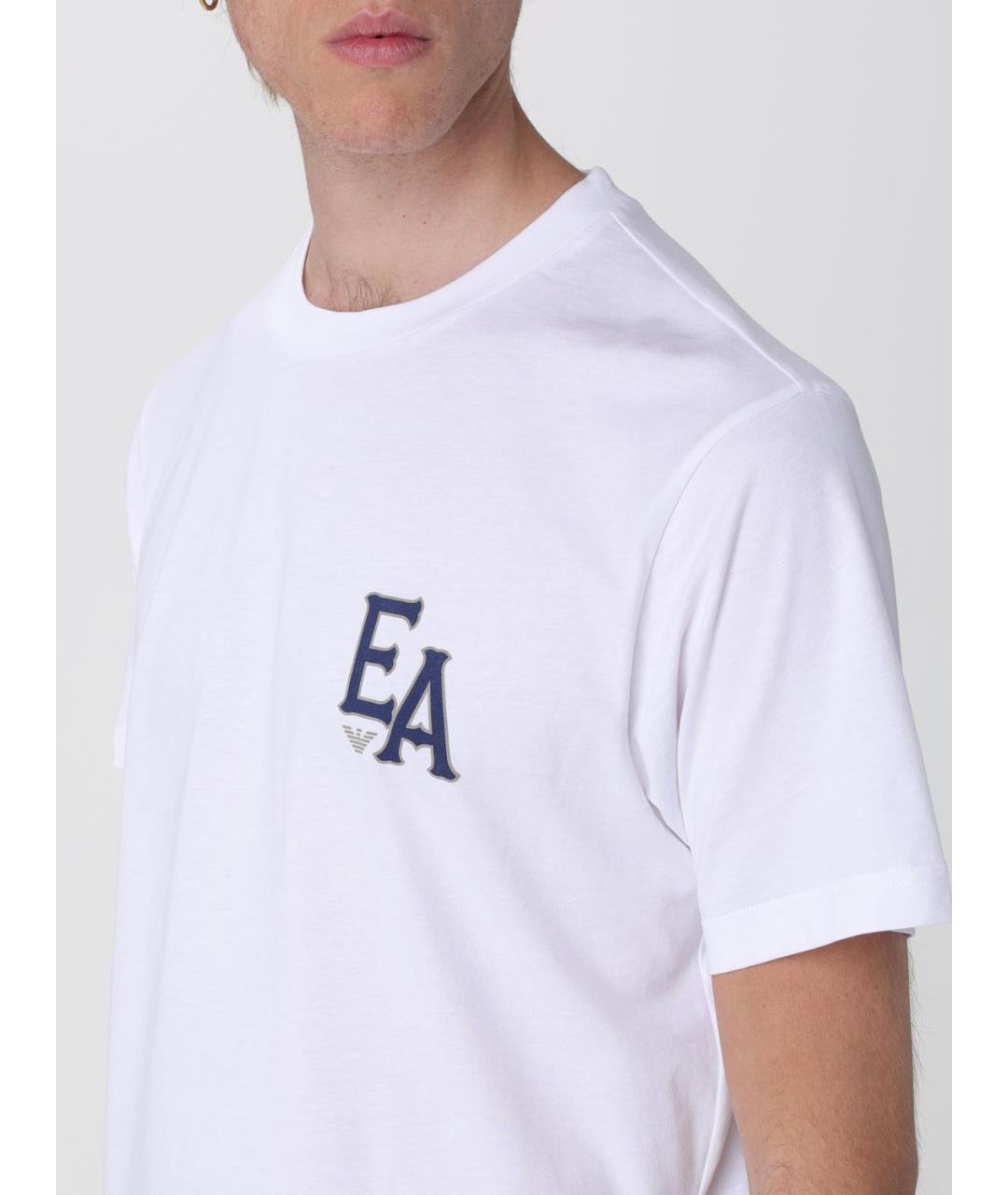 EMPORIO ARMANI Белая хлопковая футболка, фото 3
